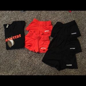 Hooters shirt and booty shorts